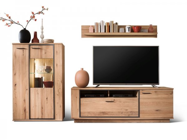 Nábytek do obývacího pokoje CAMPINAS IV dub sukatý bělený