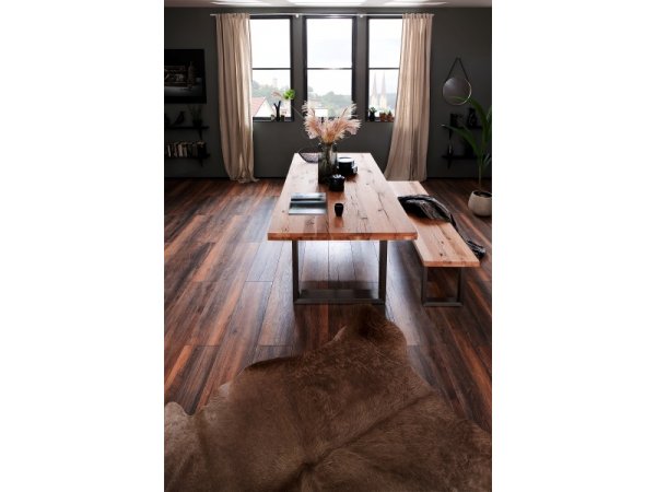 Jídelní stůl CASTELLO dub divoký přírodní/lak antracit