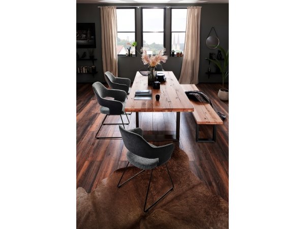 Jídelní stůl CASTELLO dub divoký přírodní/lak antracit