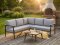 Rohový lounge set Comillas, pohovka + stolek, antracit/šedo-béžová – House Nordic