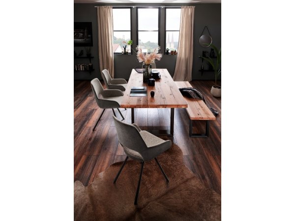 Jídelní stůl CASTELLO dub divoký přírodní/lak antracit