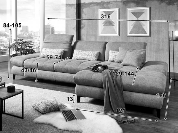 Rohová sedací souprava CAROLINA C XC