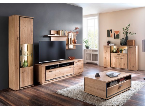 Vitrína do obývacího pokoje CAMPINAS (typ 10) dub sukatý bělený