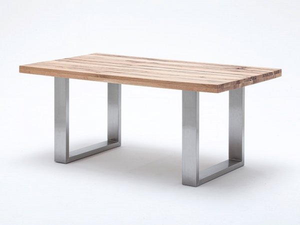 Jídelní stůl CASTELLO dub divoký přírodní/leštěná ocel