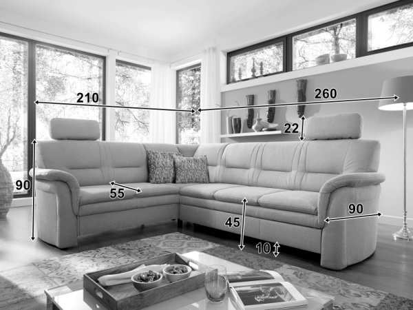 Rohová sedací souprava CASCADA 2