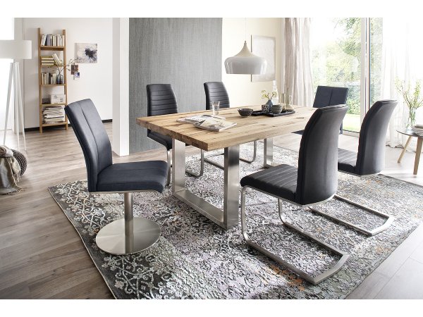 VÝPRODEJ: Jídelní židle FLORES A ekokůže antracit