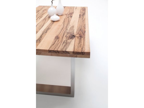 Jídelní stůl CASTELLO dub divoký přírodní/leštěná ocel