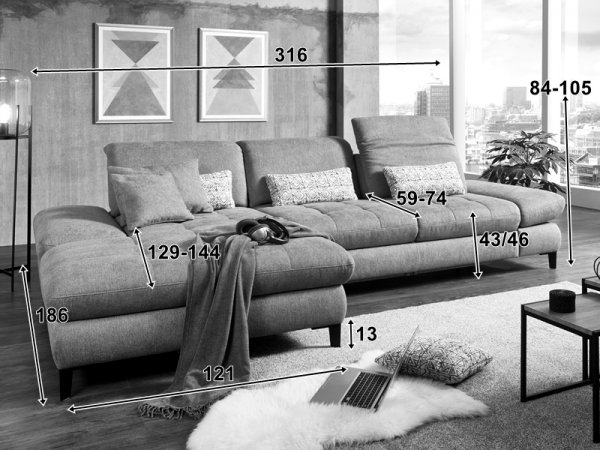 Rohová sedací souprava CAROLINA 2