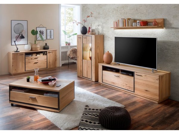 Nábytek do obývacího pokoje CAMPINAS IV dub sukatý bělený