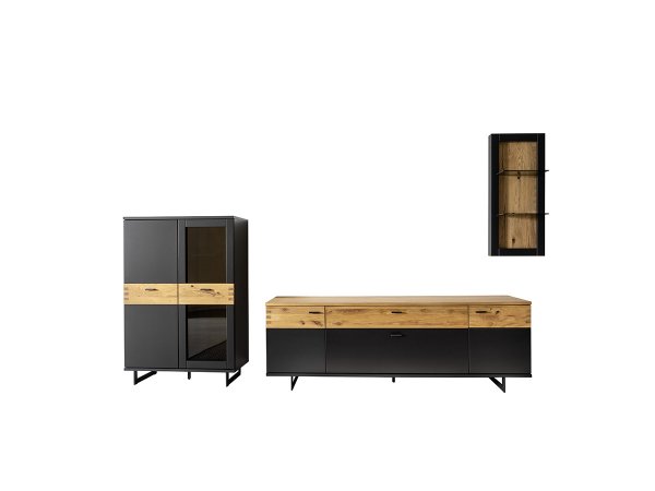 Komoda do obývacího pokoje CESENA (typ 22) grafit/dub divoký