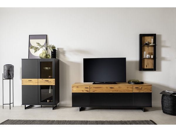 Komoda do obývacího pokoje CESENA (typ 22) grafit/dub divoký