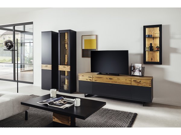 Nábytek do obývacího pokoje CESENA IV grafit/dub divoký