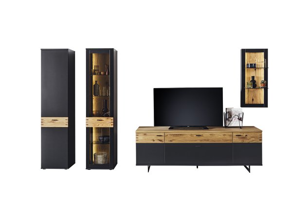 Nábytek do obývacího pokoje CESENA IV grafit/dub divoký