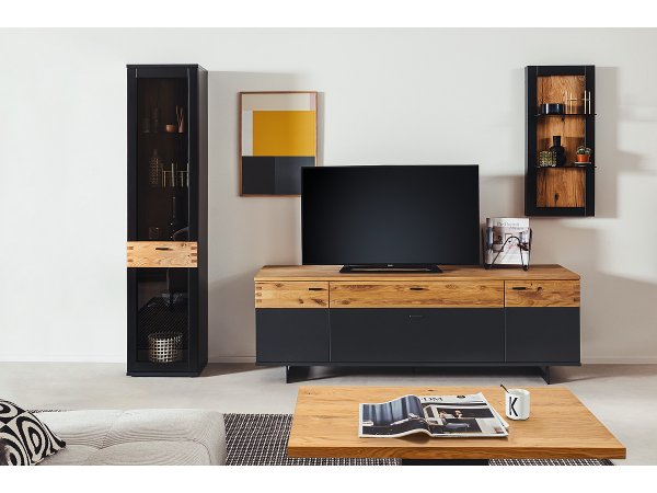 Panel s policemi CESENA (typ 50) grafit/dub divoký