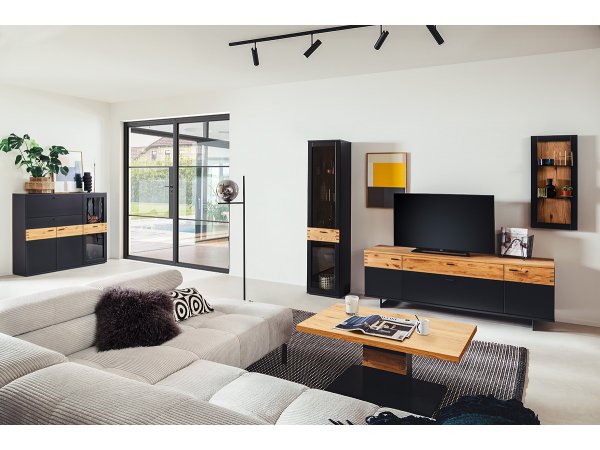 Konferenční stolek CESENA (typ 65) grafit/dub divoký