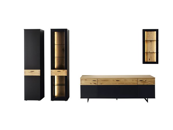 Nábytek do obývacího pokoje CESENA IV grafit/dub divoký