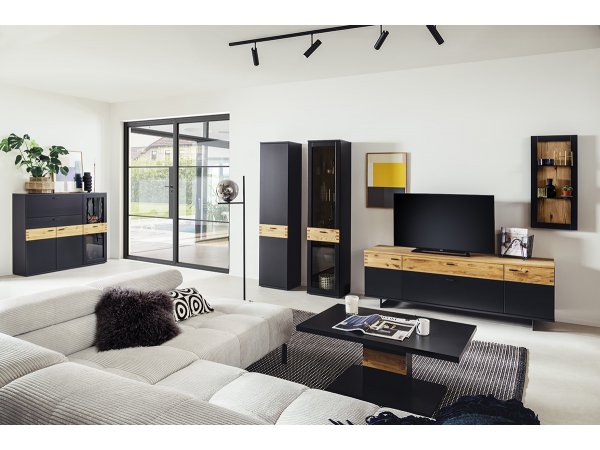Nábytek do obývacího pokoje CESENA IV grafit/dub divoký