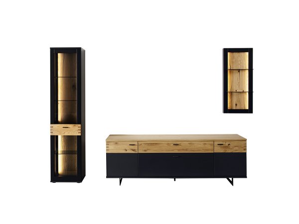 Vitrína do obývacího pokoje CESENA (typ 10) grafit/dub divoký