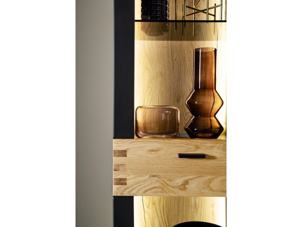 Vitrína do obývacího pokoje CESENA (typ 10) grafit/dub divoký