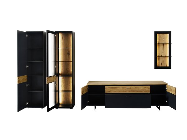 Nábytek do obývacího pokoje CESENA IV grafit/dub divoký