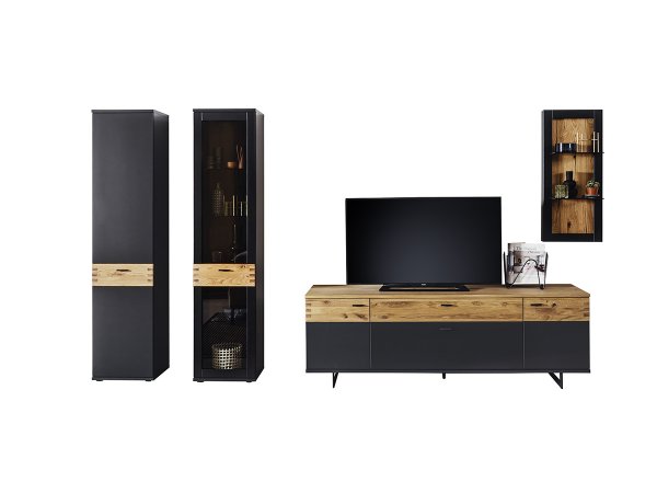 Nábytek do obývacího pokoje CESENA IV grafit/dub divoký