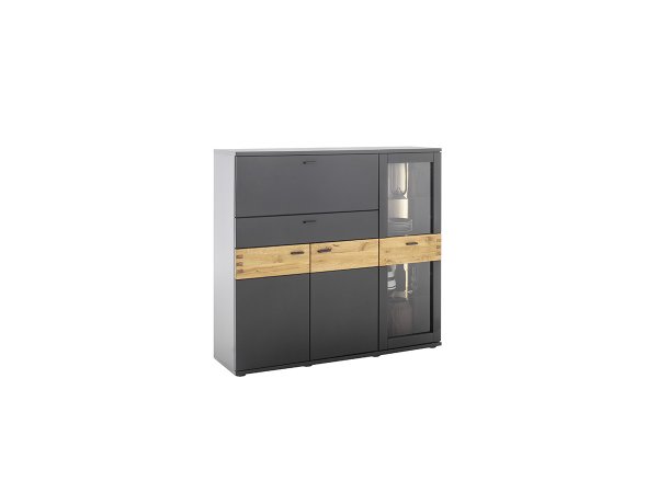 Komoda do obývacího pokoje CESENA (typ 05) grafit/dub divoký