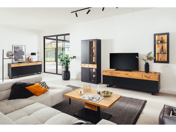 Komoda do obývacího pokoje CESENA (typ 01) grafit/dub divoký