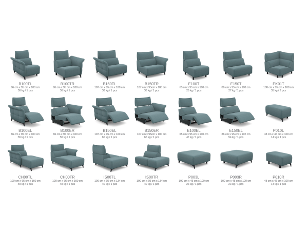 Rohová sedací souprava CHALLANGER s funkcí relax