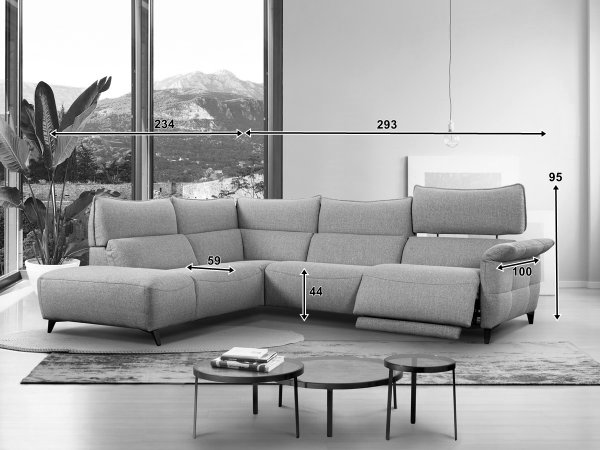 Rohová sedací souprava CHALLANGER s funkcí relax