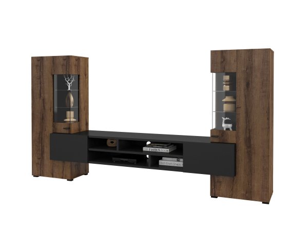 Obývací stěna COBY dub monastery/černý Onyx