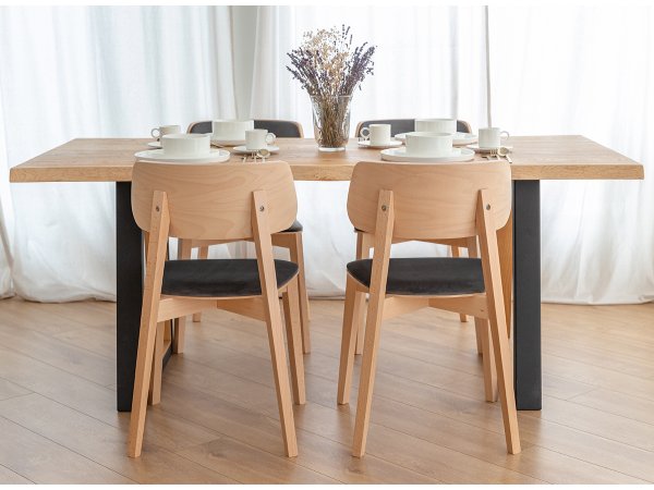 Čalouněná jídelní židle šedá RIV96 CASA