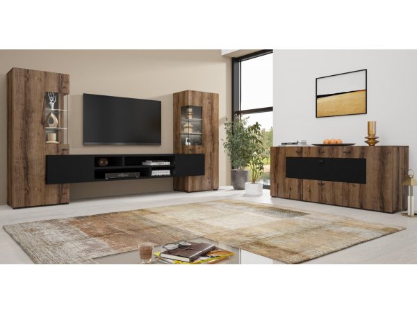 Obývací stěna COBY dub monastery/černý Onyx