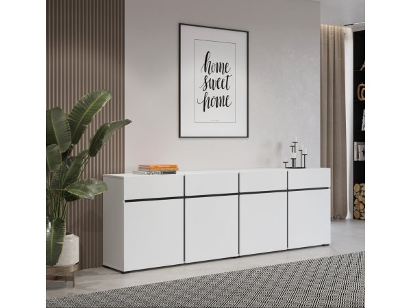 Komoda CROSS (typ 25) Bílá/černá