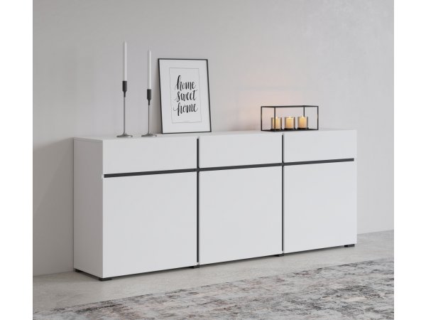 Komoda CROSS (typ 43) Bílá/černá