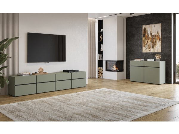 Televizní komoda CROSS (typ 40) Pine green/černá