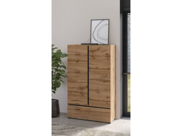 Skříň CROSS S (typ 38) dub Wotan/černá