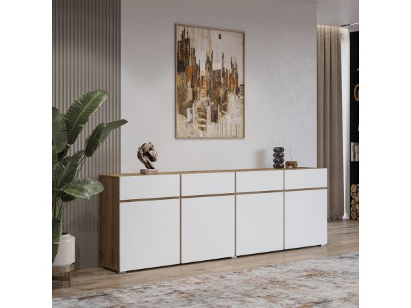 Nábytek do obývacího pokoje CROSS 3 dub Wotan/bílá