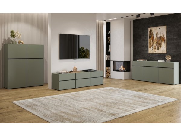 Televizní komoda CROSS (typ 41) Pine green/černá