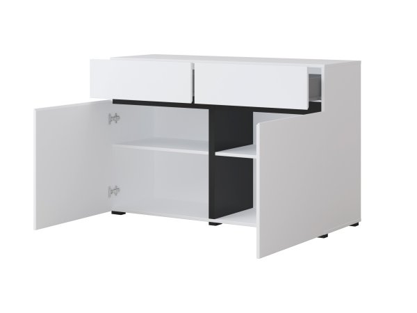 Komoda CROSS (typ 45) Bílá/černá