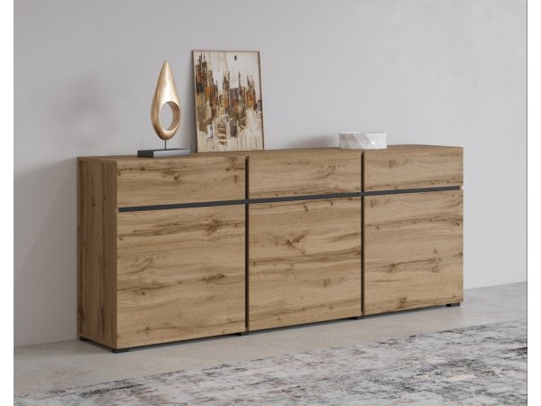 Komoda CROSS (typ 43) dub Wotan/černá