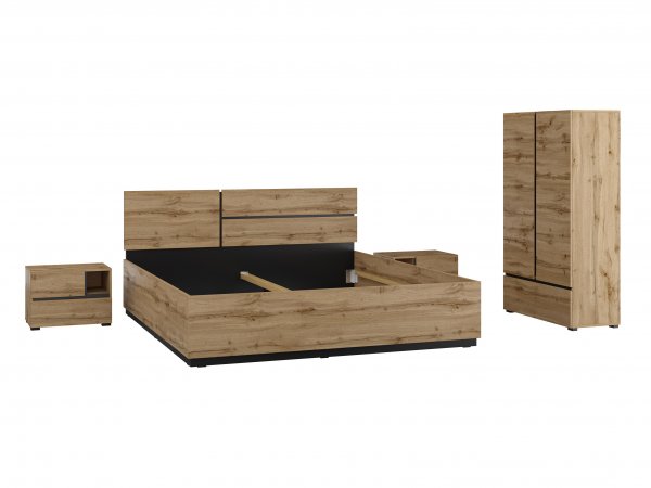 Postel CROSS S (typ 31) Dub wotan/černá 160x200