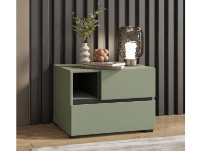 Noční stolek CROSS S (typ 22) Pine green/černá