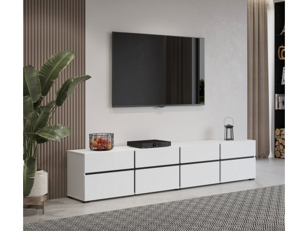 Televizní komoda CROSS (typ 40) Bílá/černá