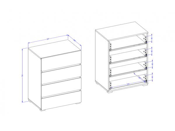 Komoda do předsíně CROSS (typ 27) Bílá/černá