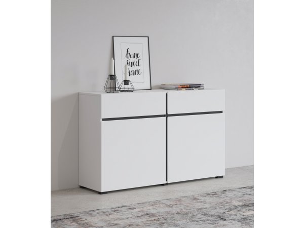 Komoda CROSS (typ 45) Bílá/černá