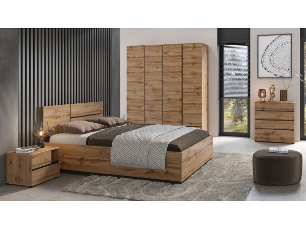 Komoda CROSS S (typ 28) dub Wotan/černá