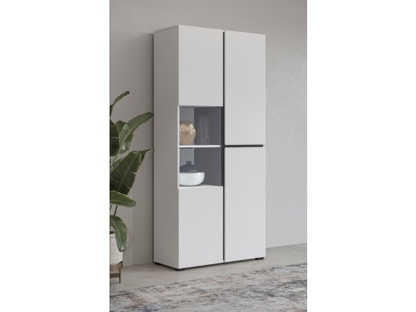 Vitrína CROSS (typ 12) Bílá/černá