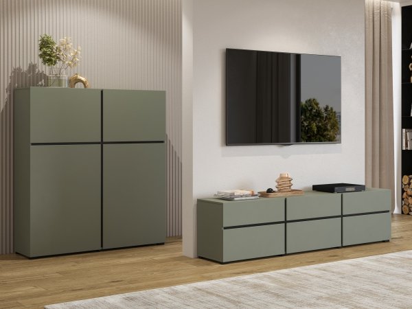Komoda CROSS (typ 76) Pine green/černá