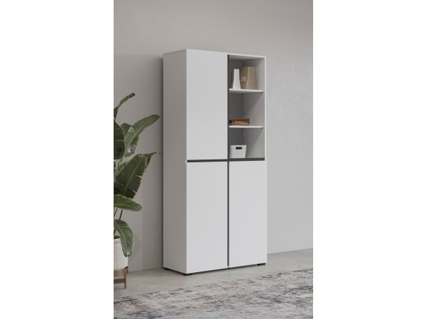 Skříň do předsíně CROSS (typ 88) Bílá/černá