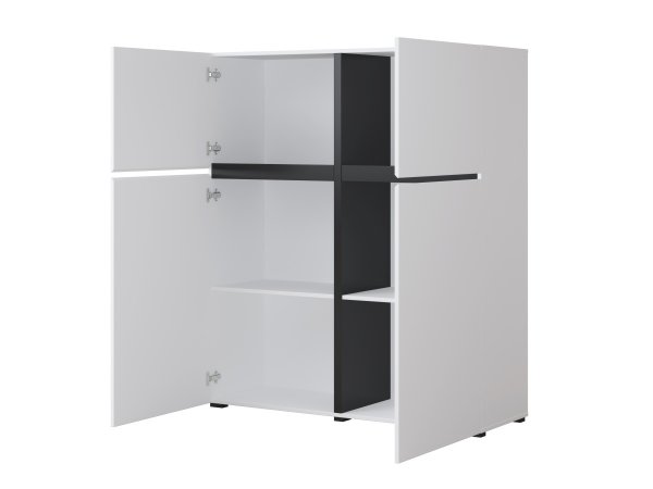 Komoda CROSS (typ 76) Bílá/černá